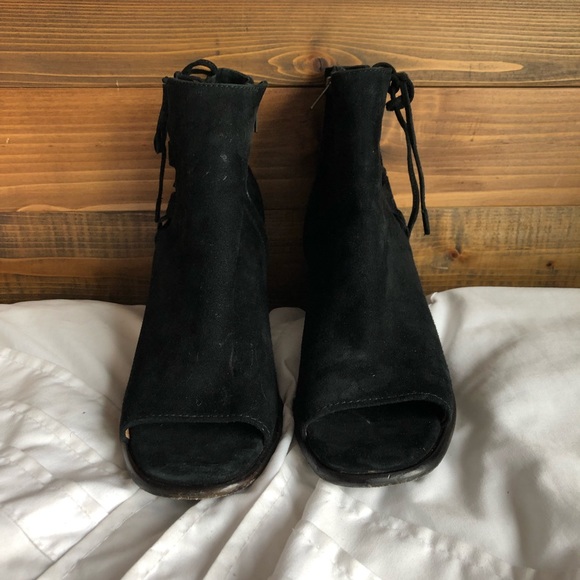 Frye Amy Side Ghillie Lace Up Peep Toe Bootie 8 - Picture 6 of 8